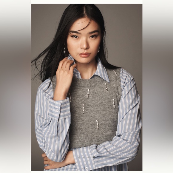 Maeve Twofer Embellished Sweater Vest Top XXS - Picture 4 of 13